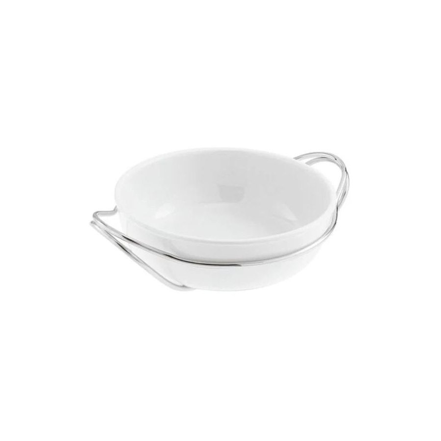 Sambonet New Living Spaghettisch�ssel mit Halter �32 cm, Wei�/Stahl