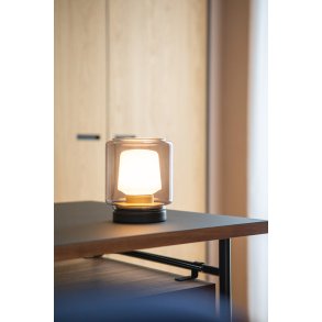 SACKit Ambience New York Base H17 cm, Røget Glas/Rustfrit Stål