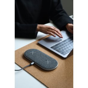 SACKit CHARGEit Dual Dock Trådløs Oplader, Grå