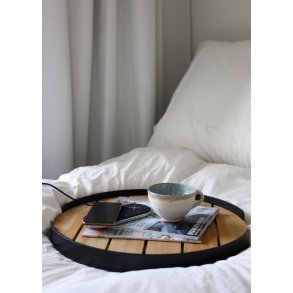 SACKit Patio Serveringsbakke Ø51 cm, Stål/Teaktræ