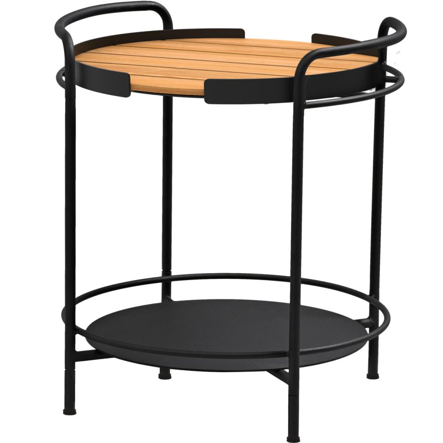 SACKit Patio Tabletttisch mit Serviertablett H59 cm, Stahl/Eiche