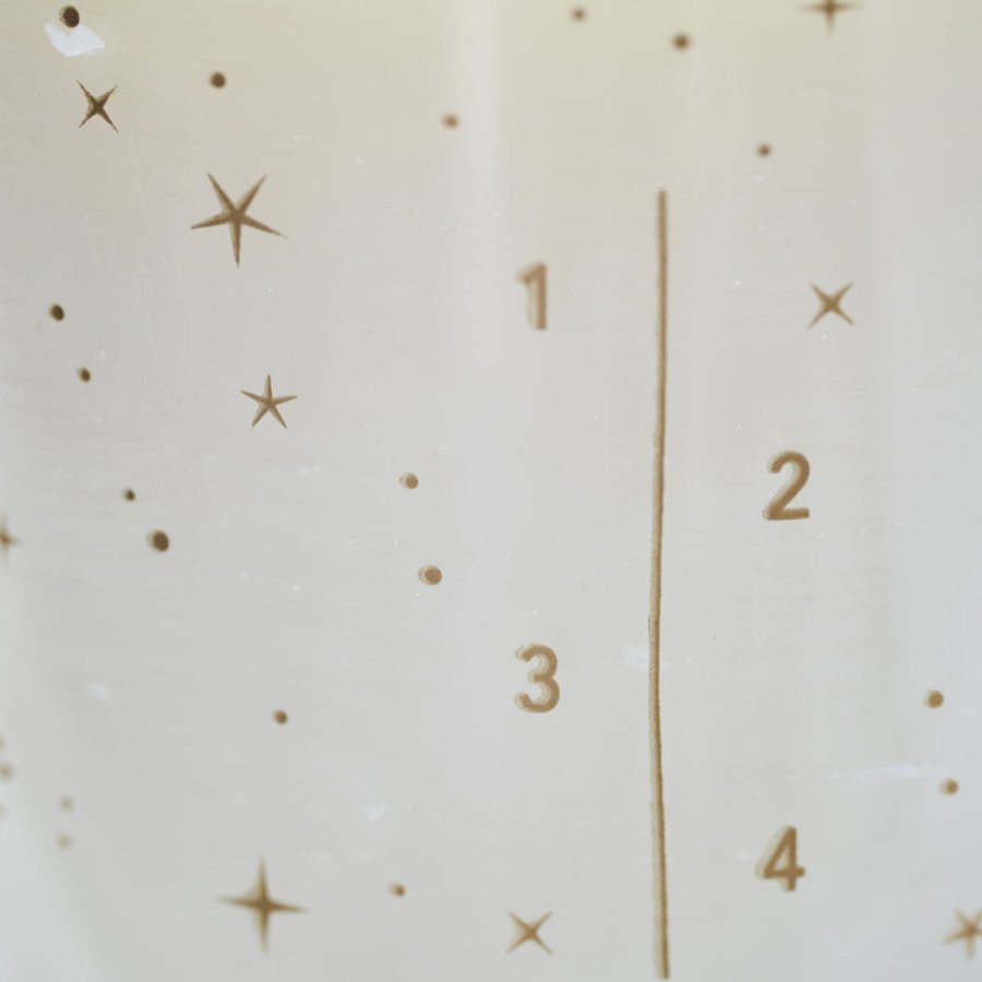 House Doctor Advent Lys i Glas 12 cm, Hvid/Sort