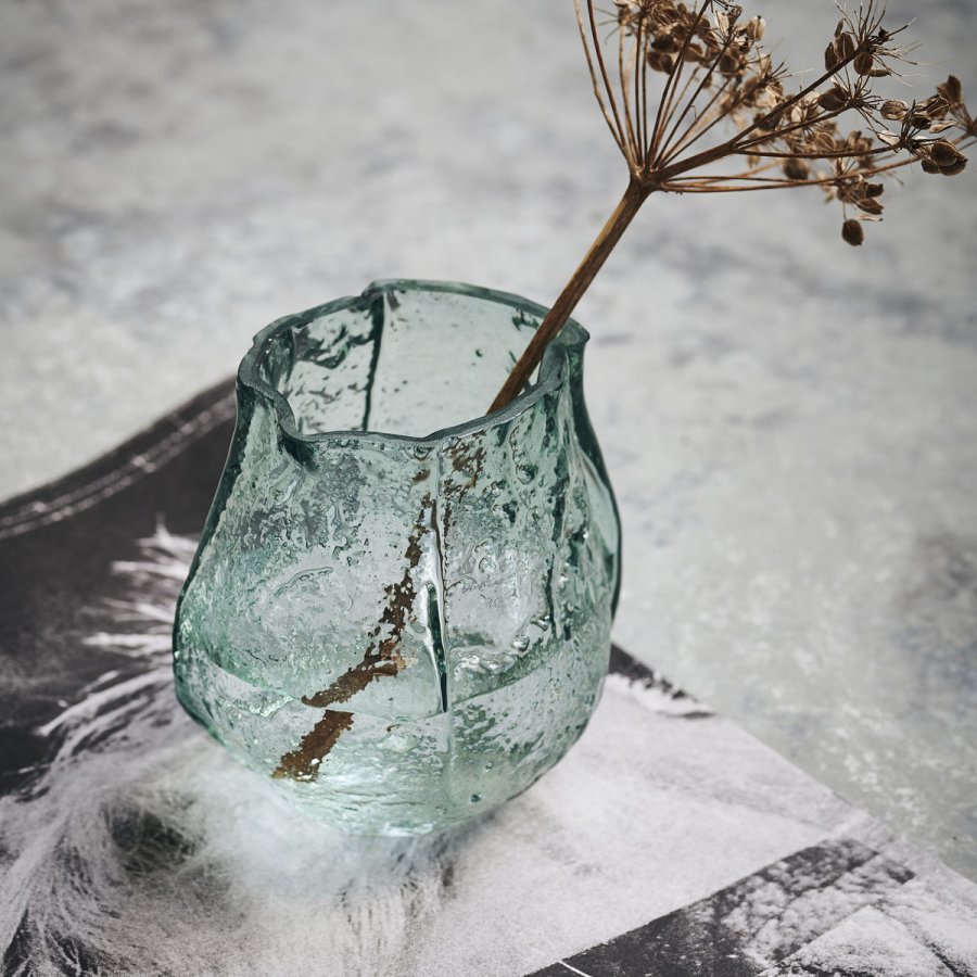 House Doctor Moun Vase H9,5 cm, Lysebl