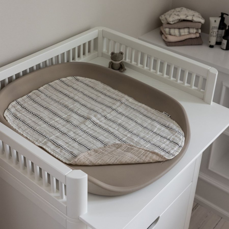 Sebra Wickelunterlage 2er Set 58x40 cm, Muslin/Stripe