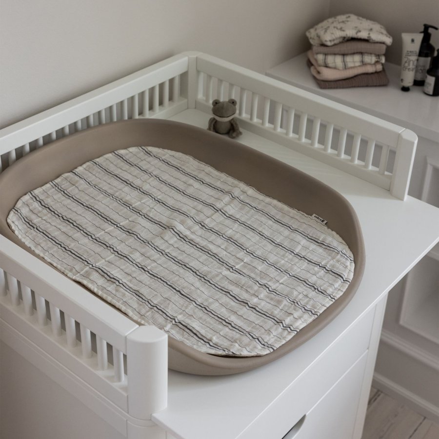 Sebra Wickelunterlage 2er Set 58x40 cm, Muslin/Stripe