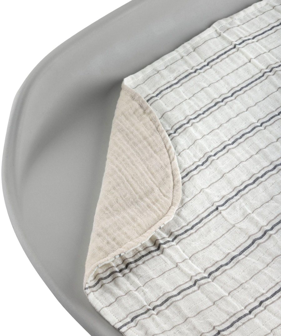 Sebra Wickelunterlage 2er Set 58x40 cm, Muslin/Stripe