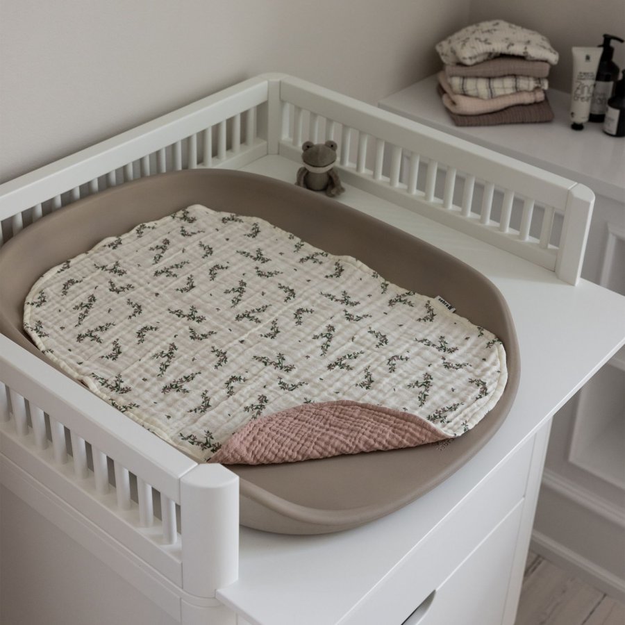 Sebra Wickelunterlage 2er Set 58x40 cm, Muslin/Rose