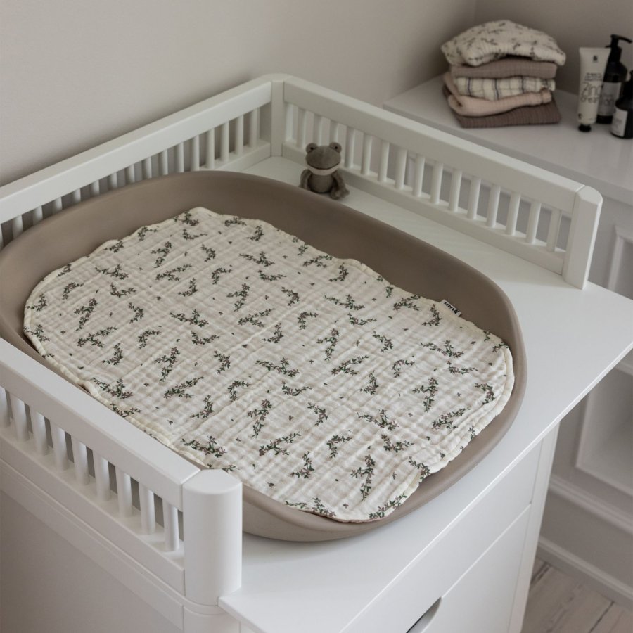 Sebra Wickelunterlage 2er Set 58x40 cm, Muslin/Rose