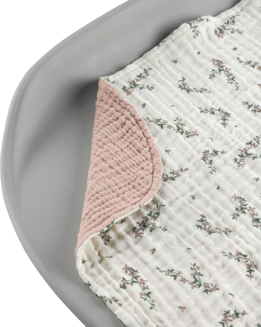 Sebra Wickelunterlage 2er Set 58x40 cm, Muslin/Rose