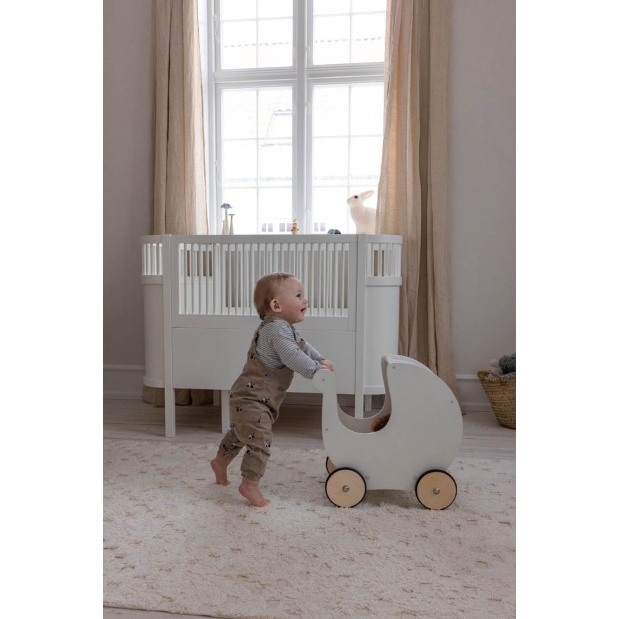 Sebra Dukkevogn 45 cm, Classic White
