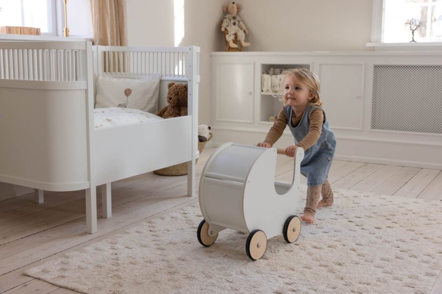 Sebra Dukkevogn 45 cm, Classic White