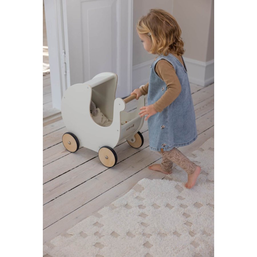 Sebra Dukkevogn 45 cm, Classic White