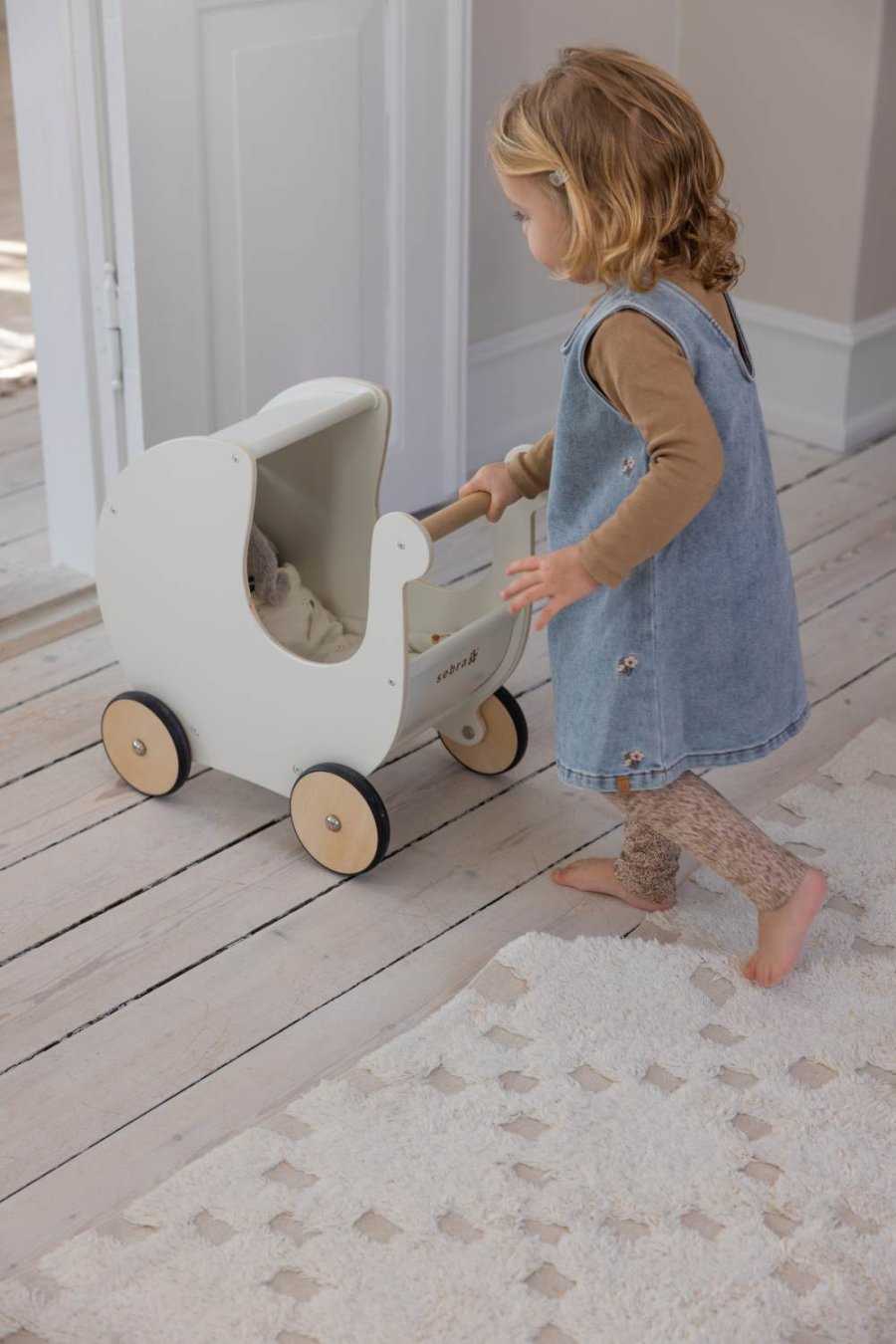 Sebra Dukkevogn 45 cm, Classic White