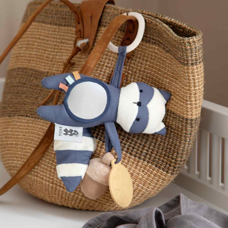 Sebra Waschbr Rebel Aktivittsspielzeug 32 cm, Blau