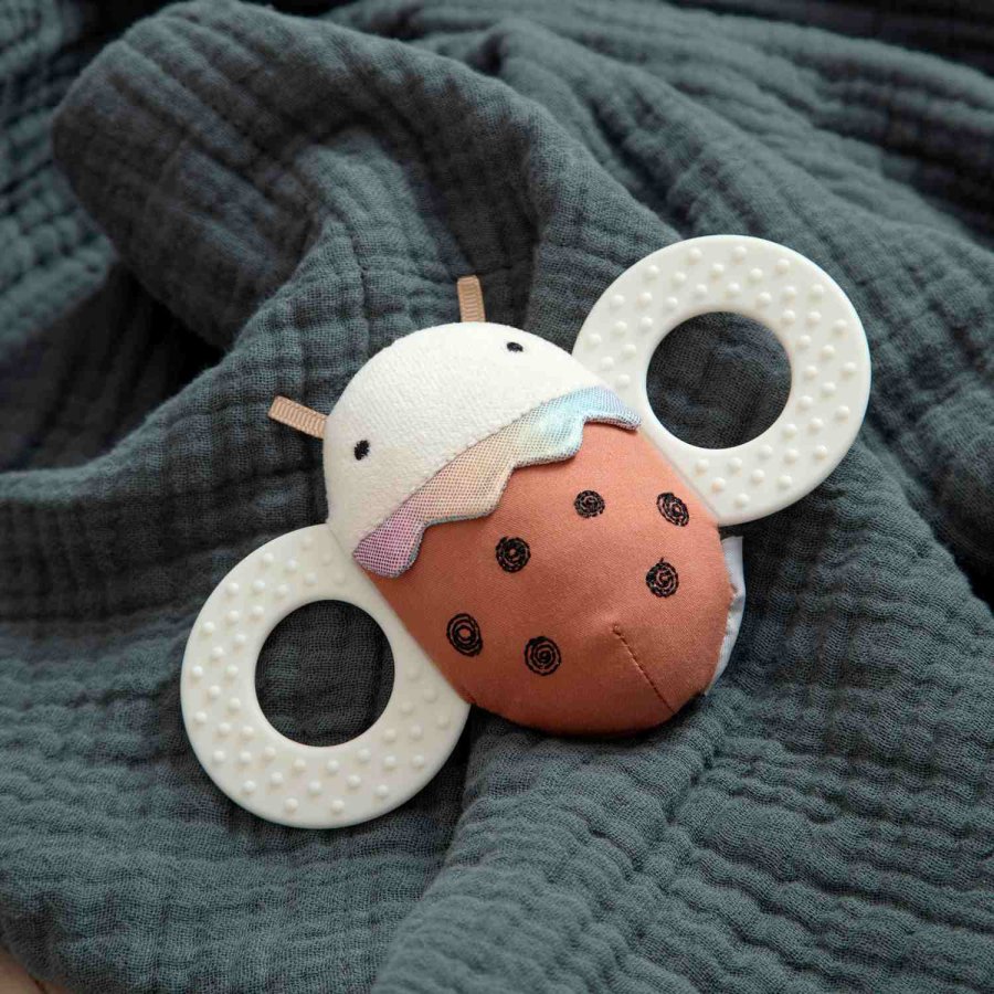 Sebra Activity-Rassel m. Spiegel Marienkfer Luca 13 cm, Dunkelorange