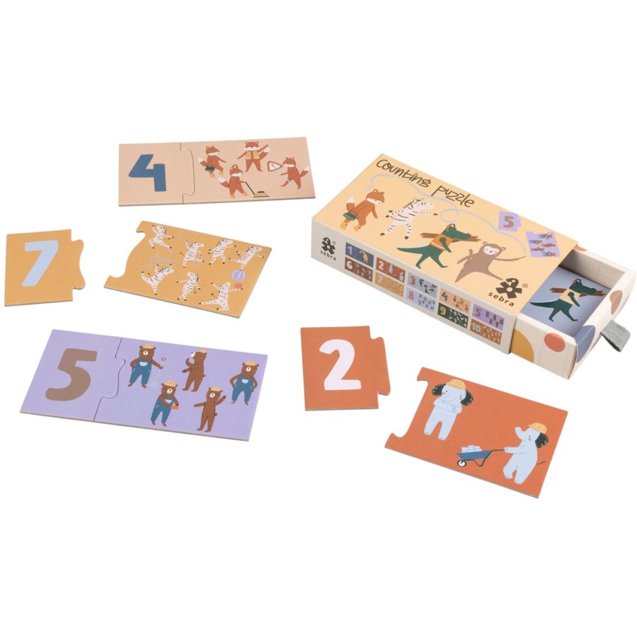 Sebra Toes/Builders Tllepuslespil 1-10 20 Dele, Multi