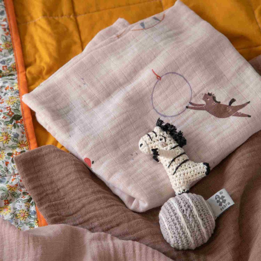 Sebra Hklet Rangle Zebra 14 cm, Lilla