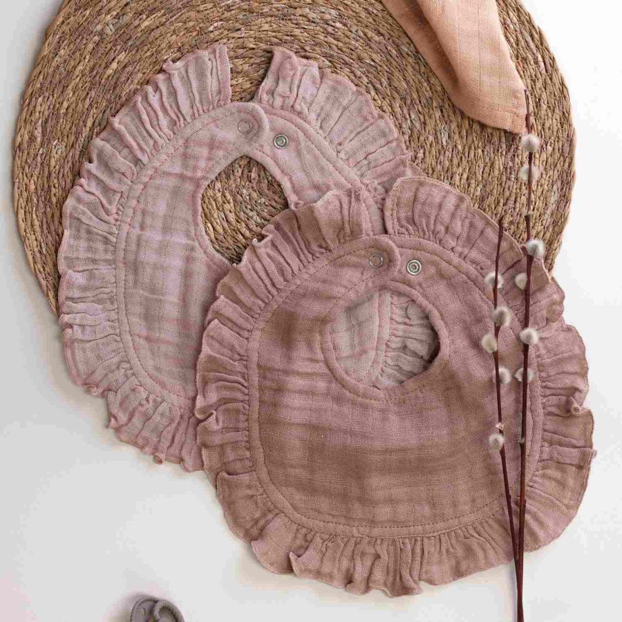 Sebra Savlesmkke Musselin 2 stk, Rosa/Brun