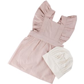 Sebra Kinderschrze m. Kochmtze, Altrosa/Klassisches Wei