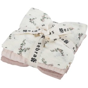 Sebra Stoffwindel 3-teilig 75x75 cm, Powder Blossom/Rose