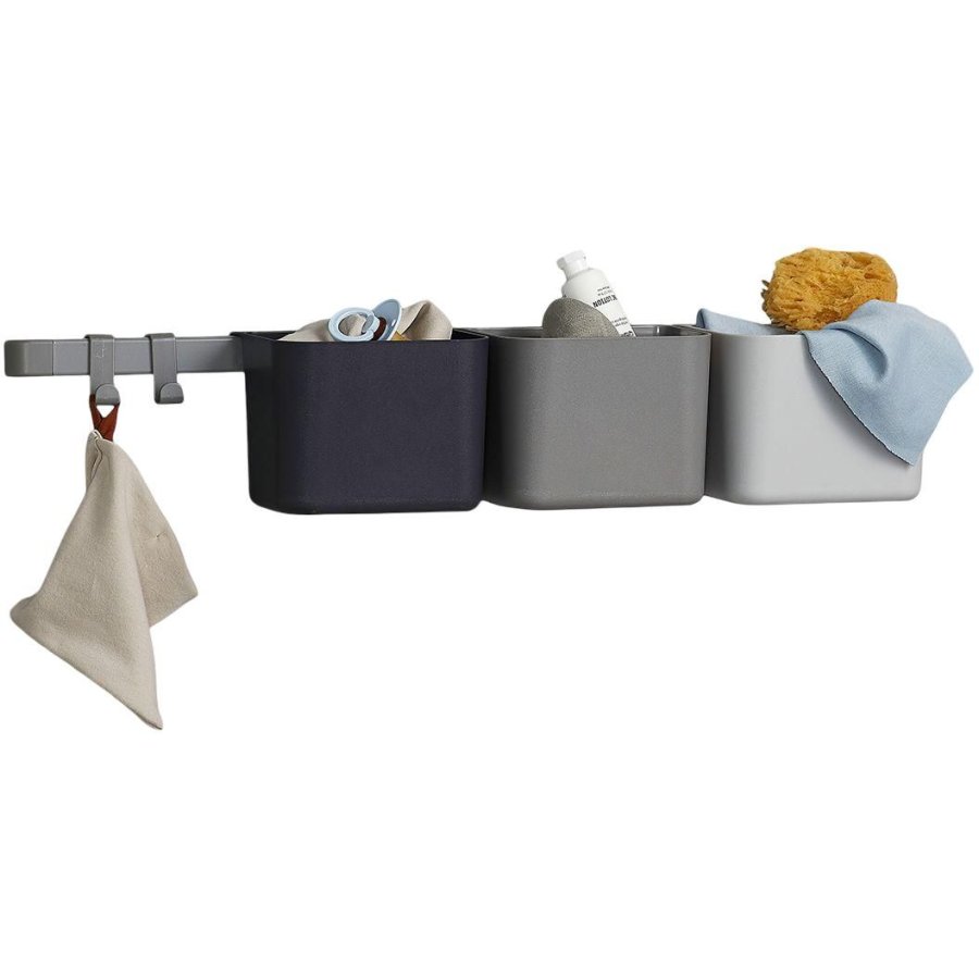 Leander Opbevaringholdere inkl. Skinne 3 stk. 62 cm, Gr�