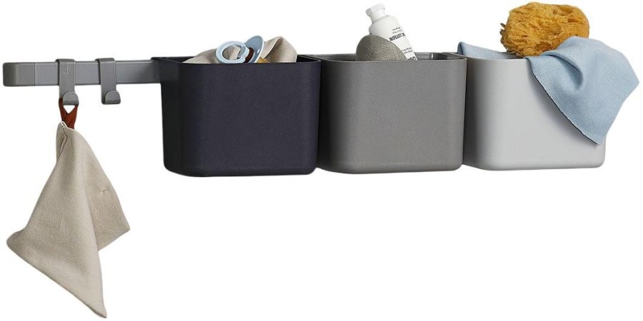Leander Opbevaringholdere inkl. Skinne 3 stk. 62 cm, Gr�