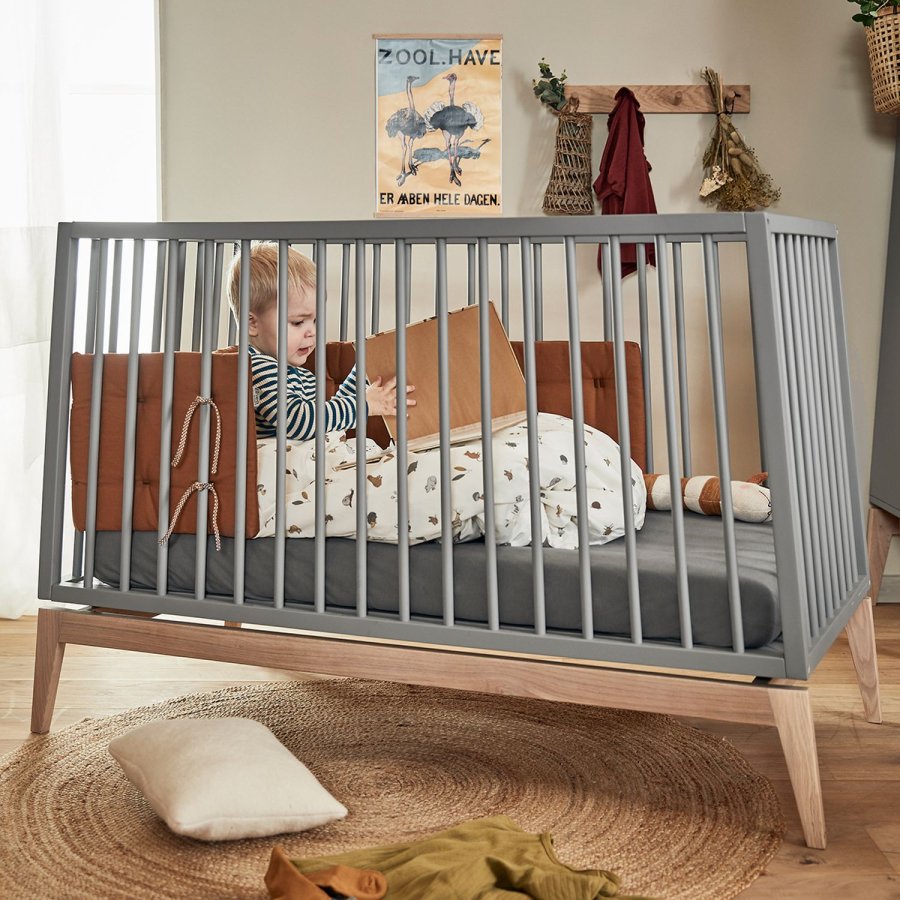 Leander Classic Laken voor Wieg 2-delige set 60x115 cm, Cool Grey