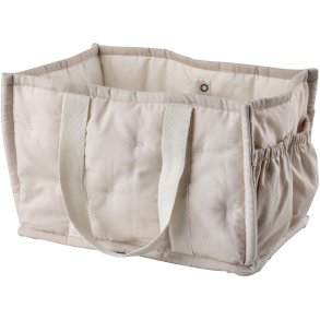 Sebra Pusleopbevaringskurv m. Hank 25x18 cm, Morning Beige
