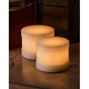 Sirius Elly Lysdekoration Trommesæt LED 2 stk. Ø7 cm, Hvid