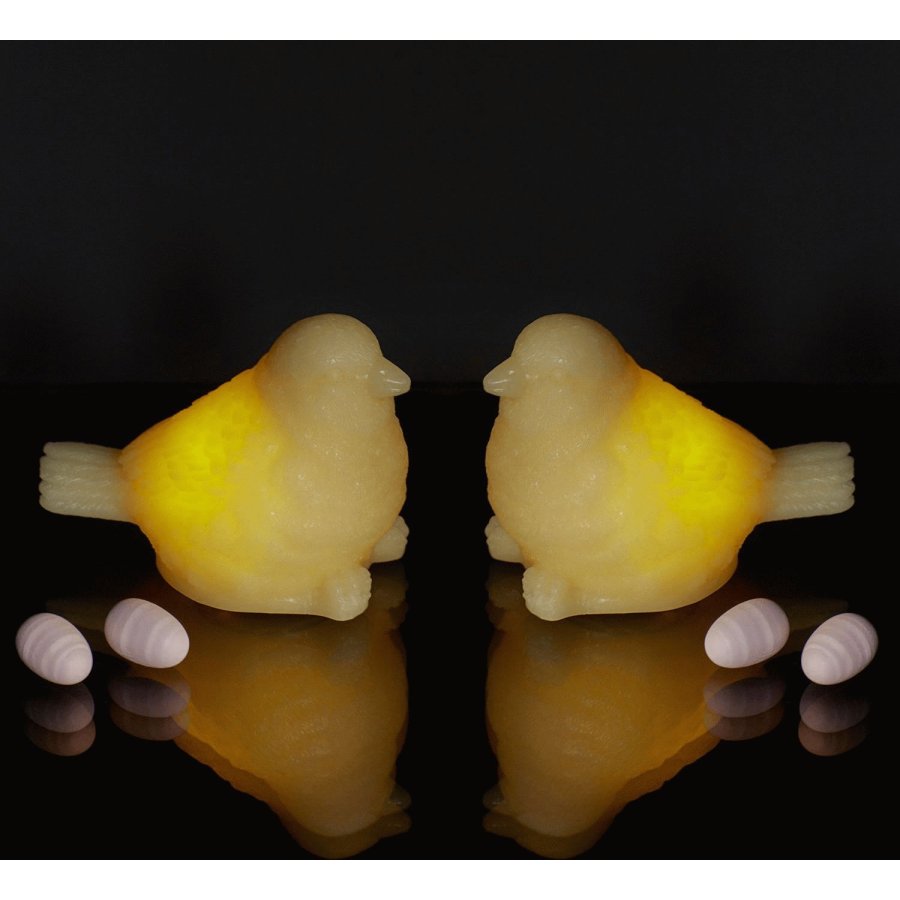 Sirius Erica Lysdekoration Spurv LED 2 stk. H6,7 cm, Pale Yellow