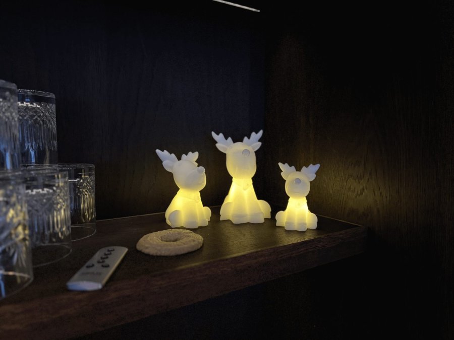 Sirius Naja Lichtdekoration Rentier LED 2er Set H9 cm, Wei