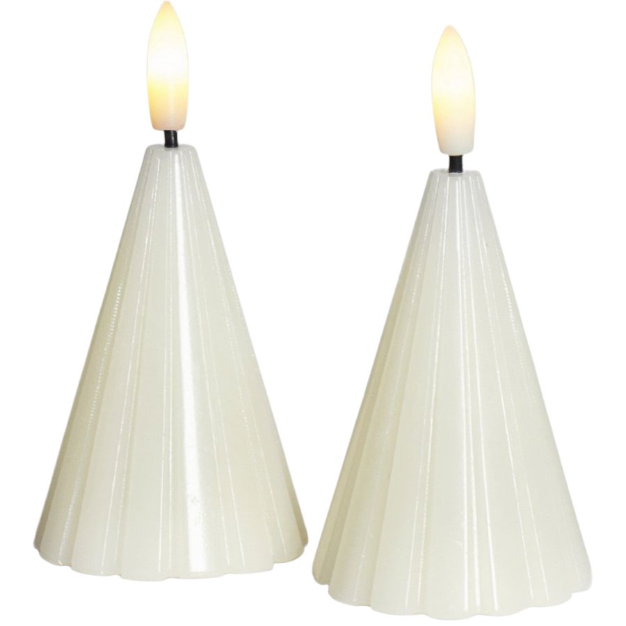 Sirius Laura Lichtdekoration Weihnachtsbaum LED 2er Set H8 cm, Wei