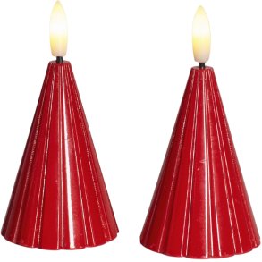 Sirius Laura Lichtdecoratie Kerstboom LED 2 stuks H8 cm, Rood