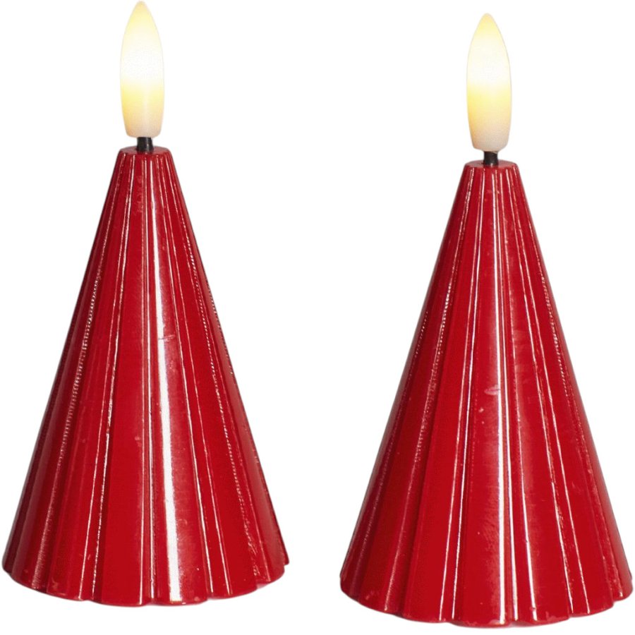 Sirius Laura Lichtdekoration Weihnachtsbaum LED 2er Set H8 cm, Rot