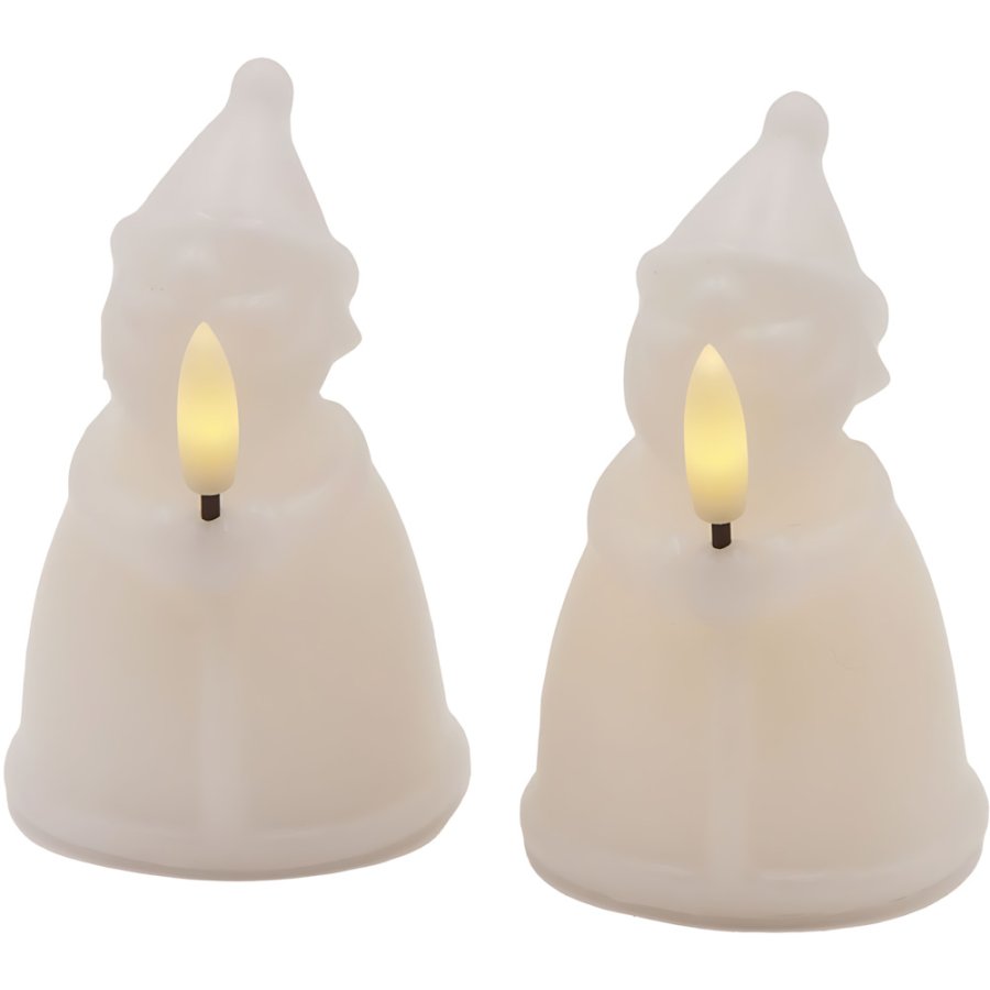 Sirius Julemand 2 stk. H10 cm, Hvid
