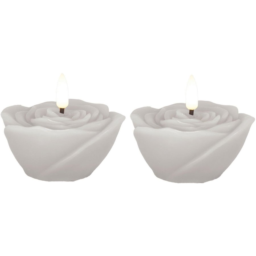 Sirius Rosita Fyrfadslys LED 2 stk. �8/H4 cm, Hvid/Creme