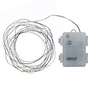 Sirius Nynne Schneeflocken Lichterkette 3,9 m, Grün/Klar