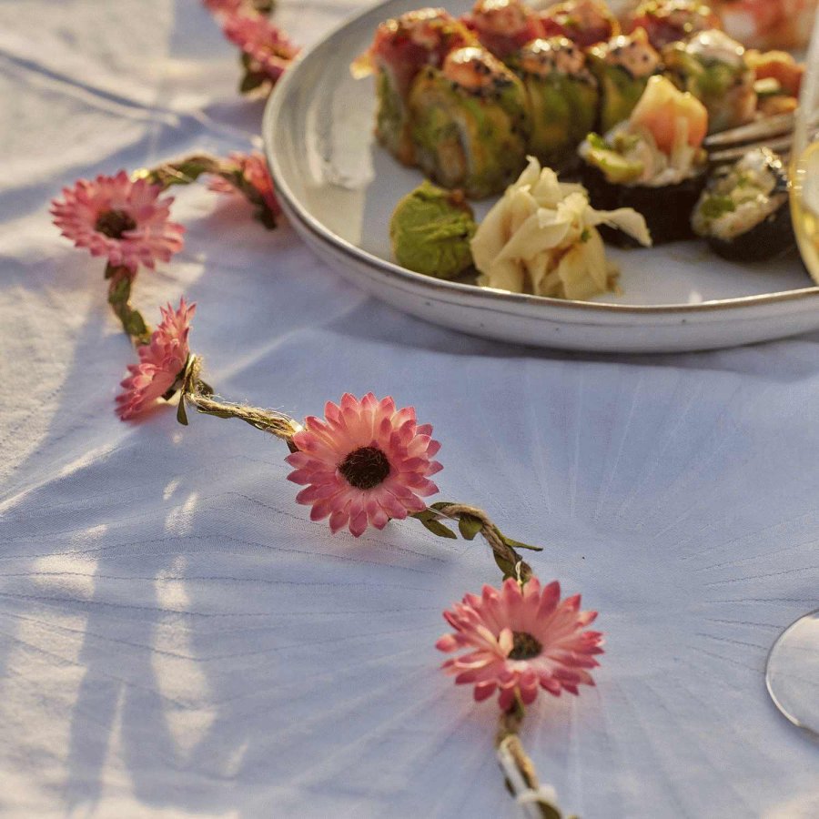 Sirius Flora Lichterkette Blume 20 LED 2 m, Rosa/Gr&uuml;n