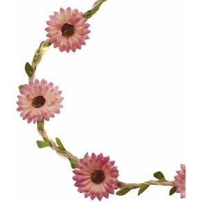 Sirius Flora Lichterkette Blume 20 LED 2 m, Rosa/Gr&uuml;n