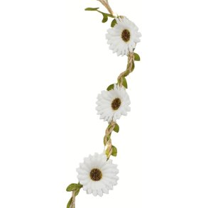 Sirius Flora Lichterkette Blume 20 LED 2 m, Wei&szlig;/Gr&uuml;n