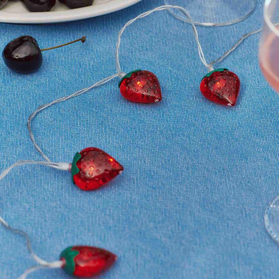 Sirius Lulu Lichterkette Erdbeere 10 LED 1,35 m, Rot/Gr&uuml;n