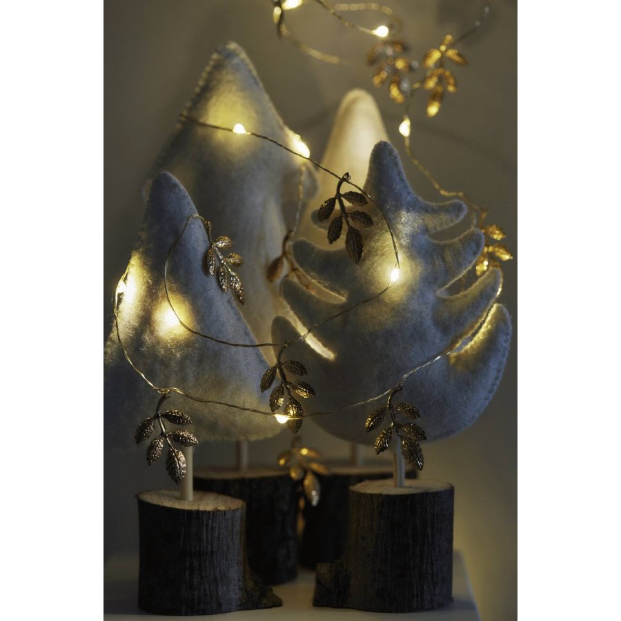 Sirius Marlin Lichterkette Lorbeerblatt LED 2 m, Gold