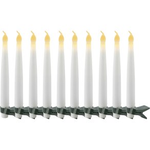 Sirius Carolin Juletræslys LED 10 stk. H15 cm, Hvid