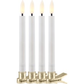 Sirius Sille Juletrslys LED 4 stk. H12 cm, Hvid