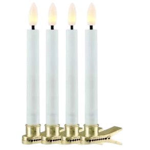 Sirius Sille Kerstboomkaarsen LED 4 stuks 1,5xH12,8 cm, Wit