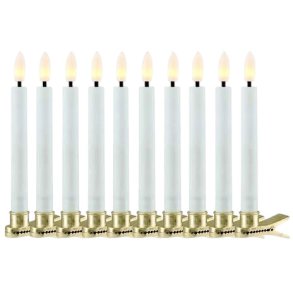 Sirius Sille Kerstboomkaarsen LED 10 stuks 1,5xH12,8 cm, Wit