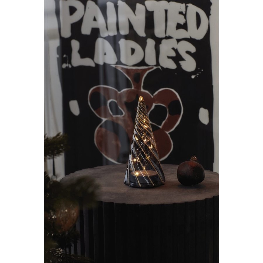 Sirius Vilma Lichtdekoration Weihnachtsbaum LED H19 cm, Schwarz/Gold