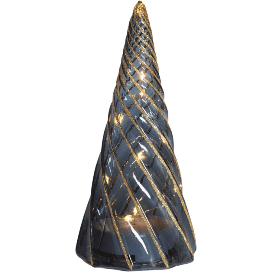 Sirius Vilma Lichtdekoration Weihnachtsbaum LED H19 cm, Schwarz/Gold
