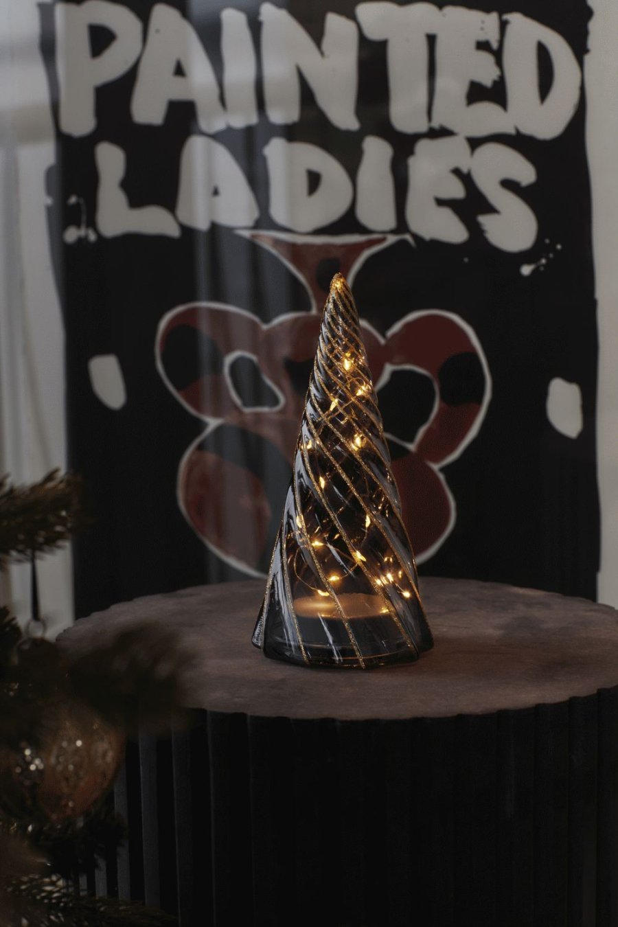 Sirius Vilma Lichtdekoration Weihnachtsbaum LED H23,5 cm, Schwarz/Gold