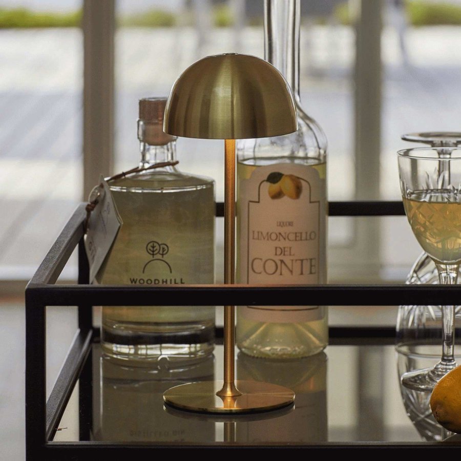 Sirius Tim Akku-Tischlampe 16/22 cm, Messing